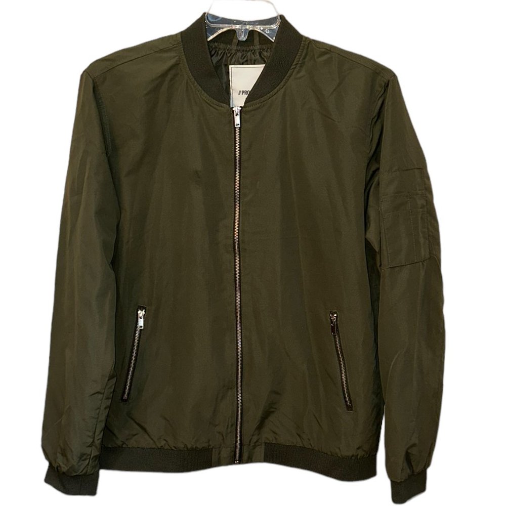 Men's Produkt Bomber Jacket with‎ MA-1 Pocket Forest Night Green Size XL